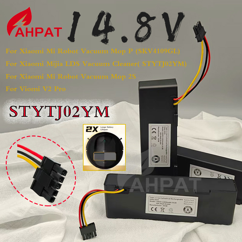 2025 New STYTJ02YM 14.8V 2800-12800mAh Xiaomi Mop Pro Robot Vacuum Cleaner Replacement Battery for Y