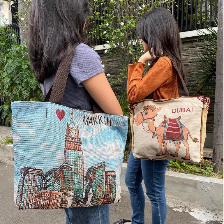 READY STOCK MEKKAH BESAR MEKKAH MADINAH TOTE BAG MULTIFUNGSI / OLEH OLEH DUBAI OLEH OLEH ARAB / OLEH