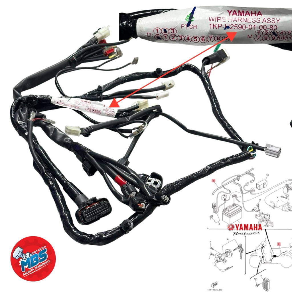 codFULL SET Kabel body set wire harness Mio soul Gt 115 125,  X Ride Original YAMAHA 1KP-H2590-01-00