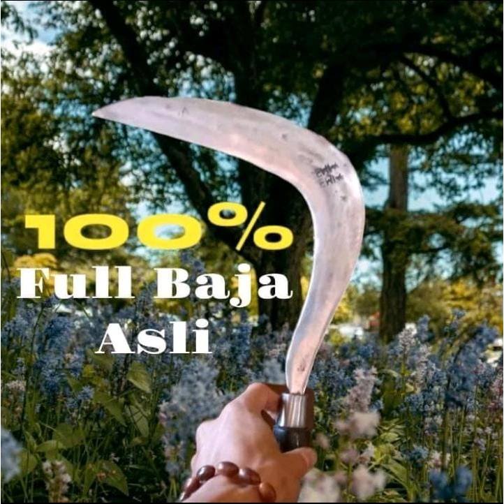 ARIT MODEL JAWA BAHAN BAJA PER TEMPA SIPUH HANDLE KAYU SONOKELING ALAT PENGARITAN RUMPUT