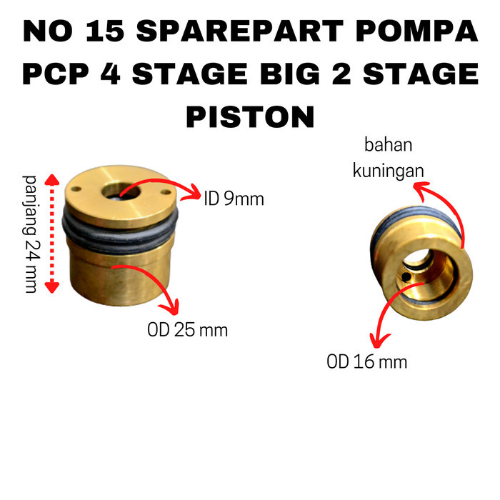 NO 15 SPAREPART POMPA 4 STAGE BIG 2 STAGE PISTON