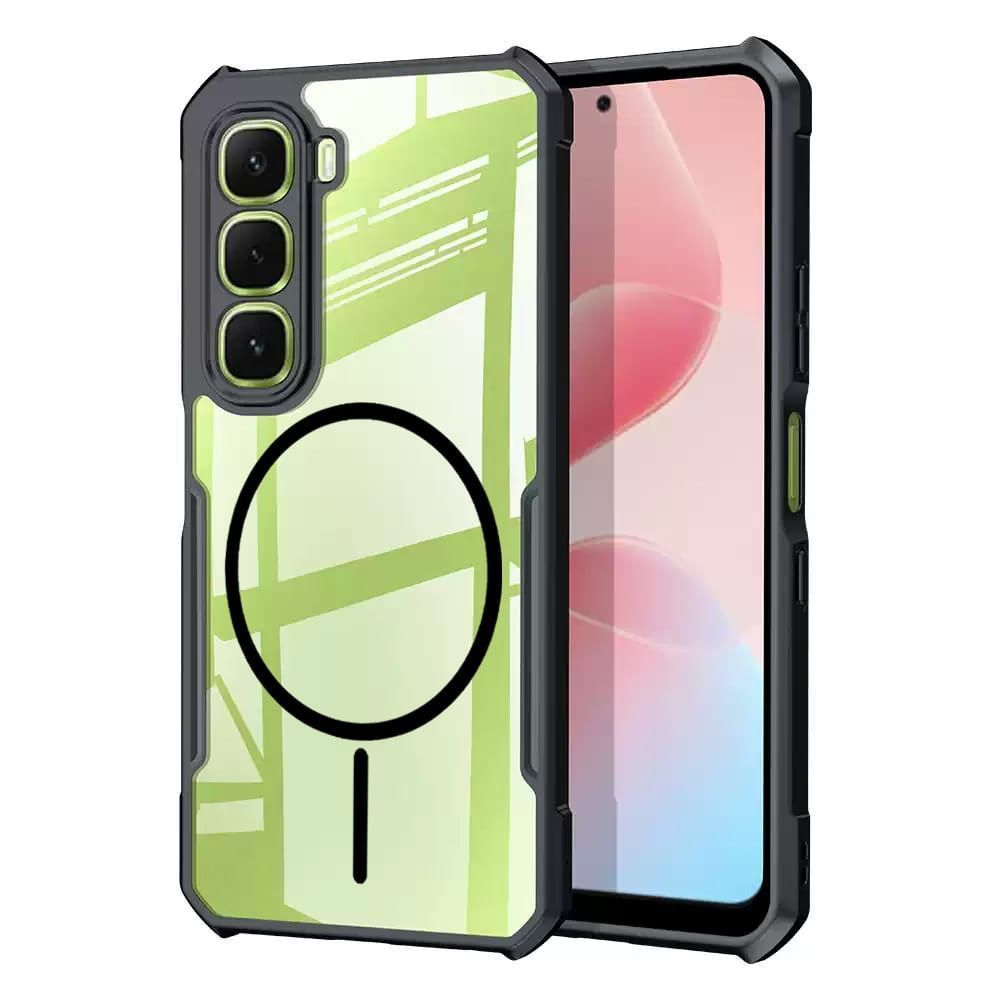 Soft Case Fusion Armor Shockproof Black Magsafe Magnetik Xundd Transparan Kompatibel Untuk Vivo V60 