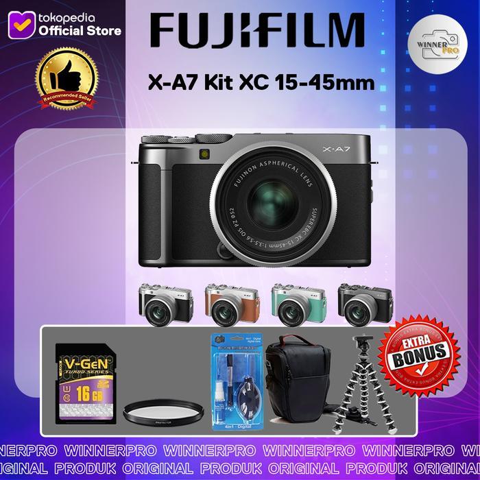 Fujifilm X-A7 Kit XC 15-45mm Fujifilm X-A7 (PAKET LENGKAP)