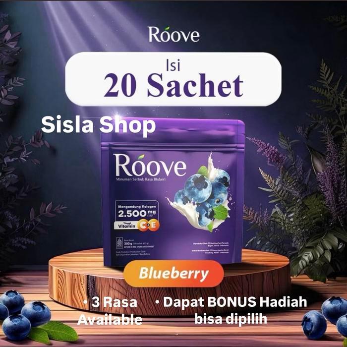 Roove Collagen minuman Kolagen isi 20 sachet - Strawb+Shaker