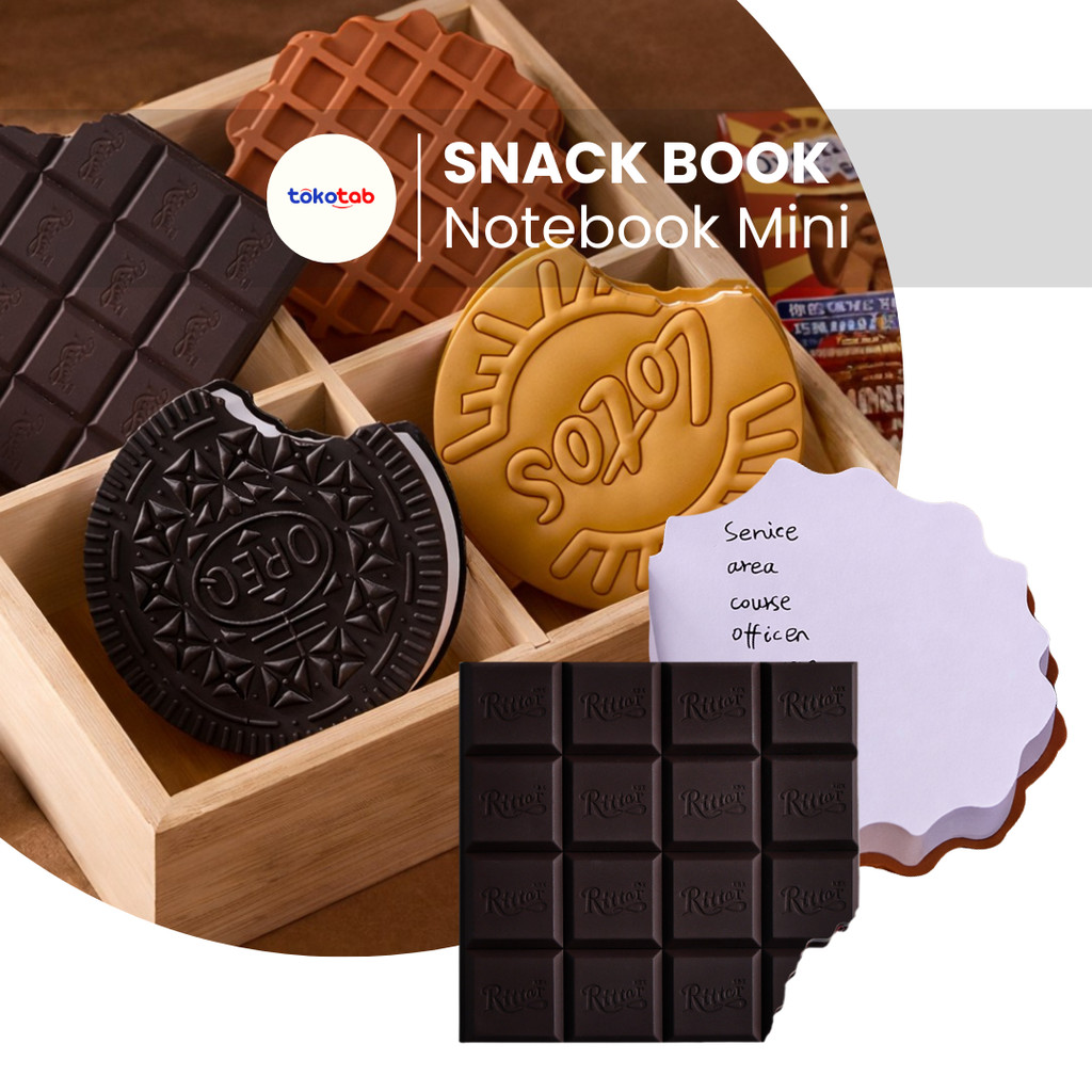 Tokotab - SNACK BOOK Notebook Karakter Mini Wangi Aroma Cokelat Biskuit | Notebook Bentuk Makanan Wa