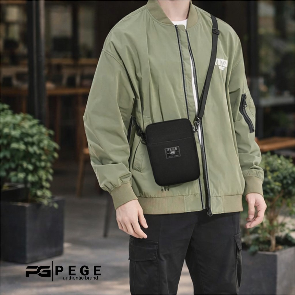 Tas Selempang Polos Pria Untuk Tempat HP Kasual Slingbag Bahu Cowok Keren - PG - 8876