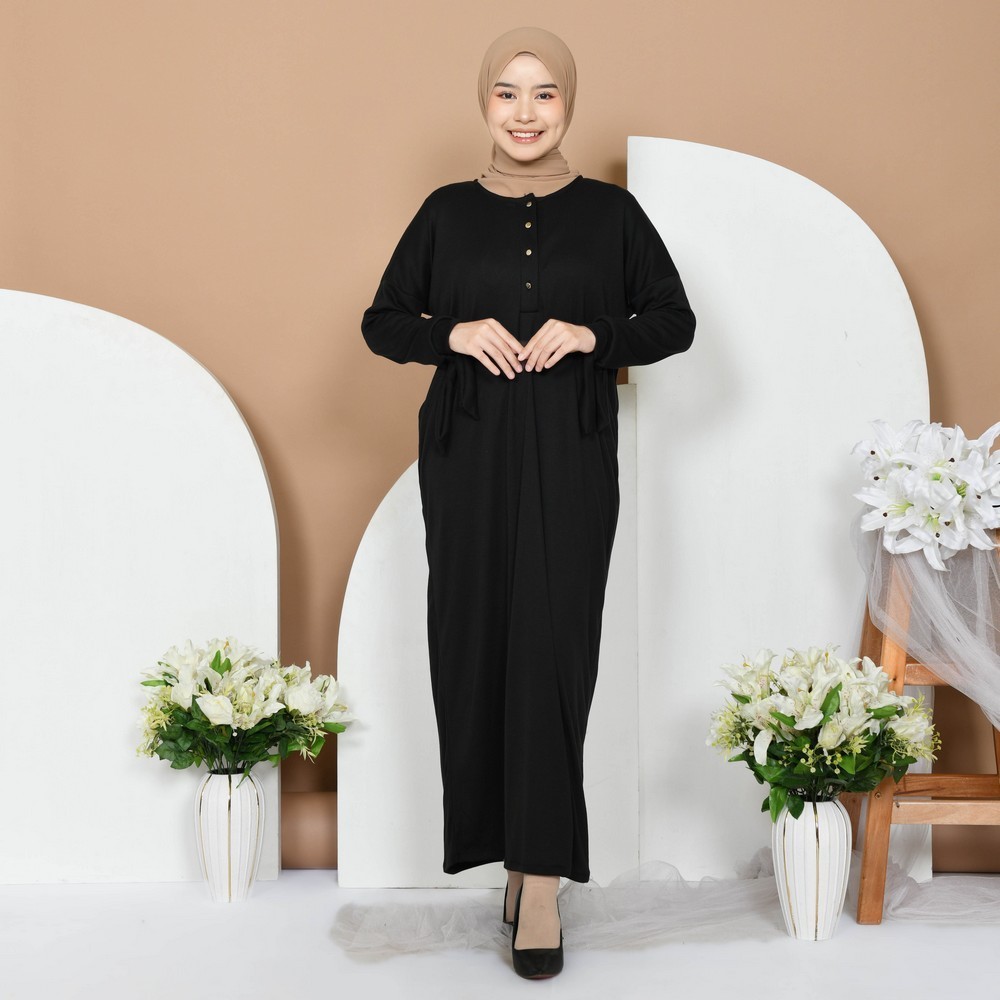 Mybamus Naila Knit Batwing Dress - Dress Knit Wanita - Dress Knit Busui - Dress Knit Premium - Gamis