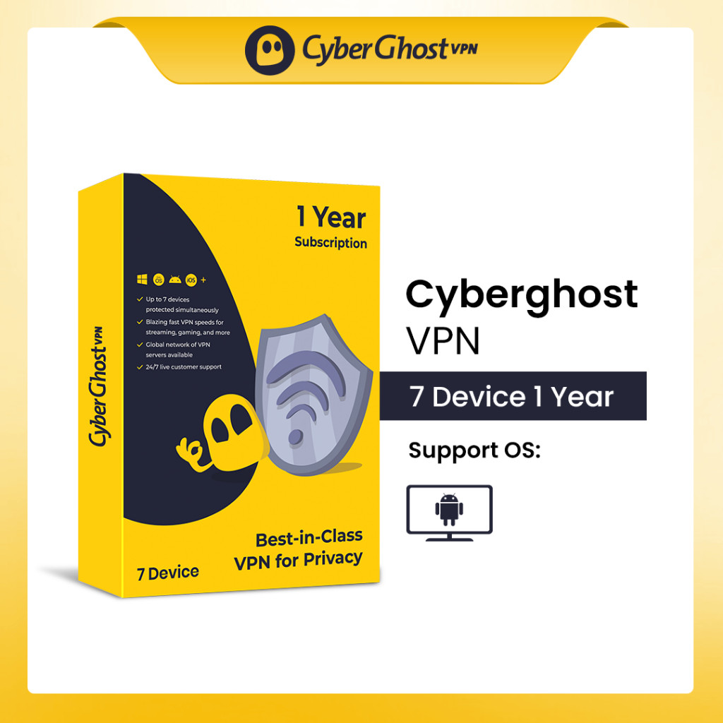 For Android TV CyberGhost VPN Original 7 Device 1 Year