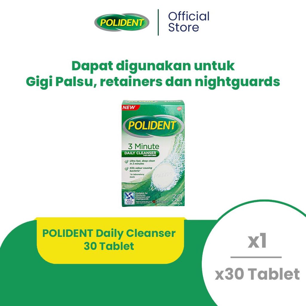 Polident Cleanser 3 Minute Denture Cleanser 30 Tablet