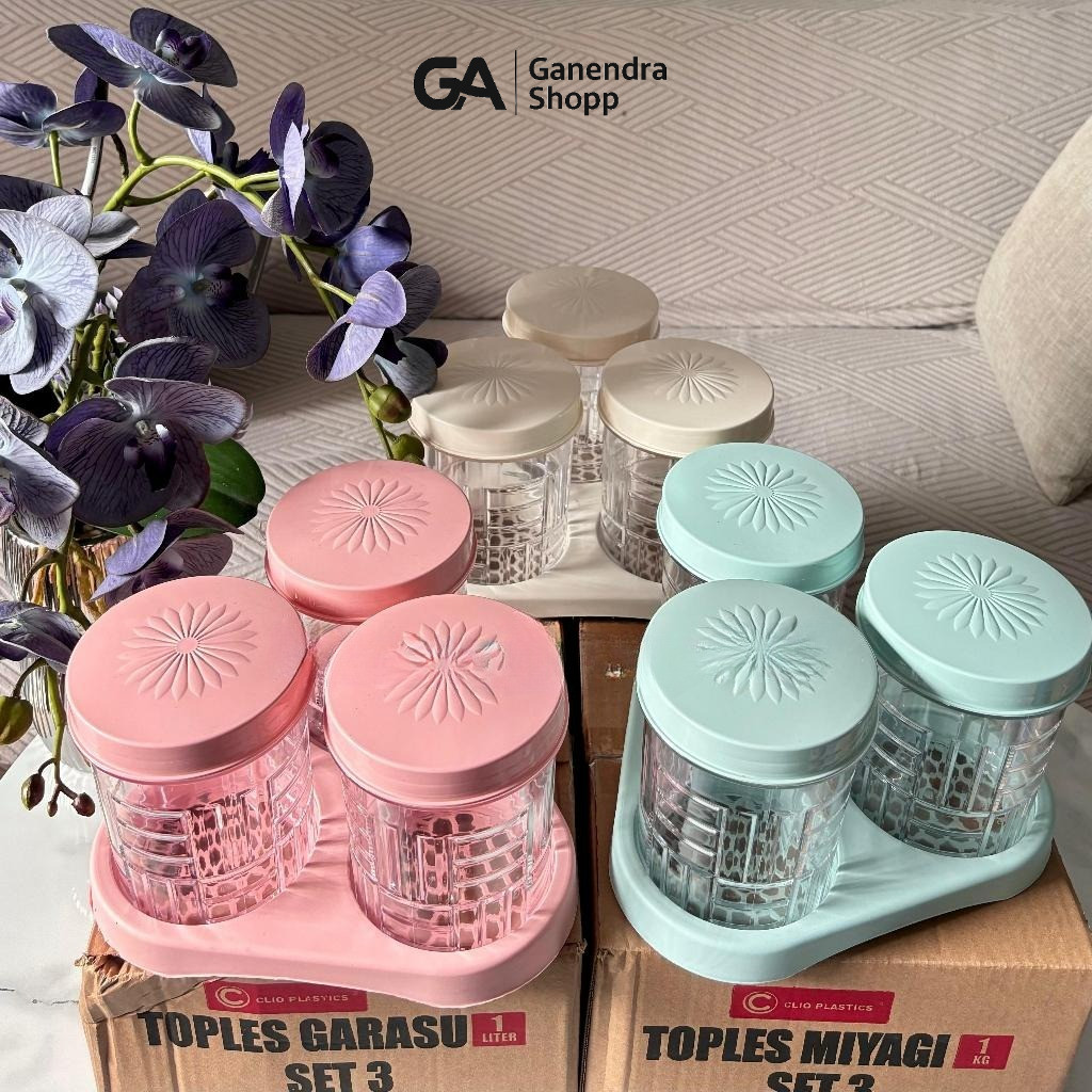 Toples Nastar Garasu Clio 1Kg Set 3 Toples Kue Kering Toples Snack Toples Lebaran