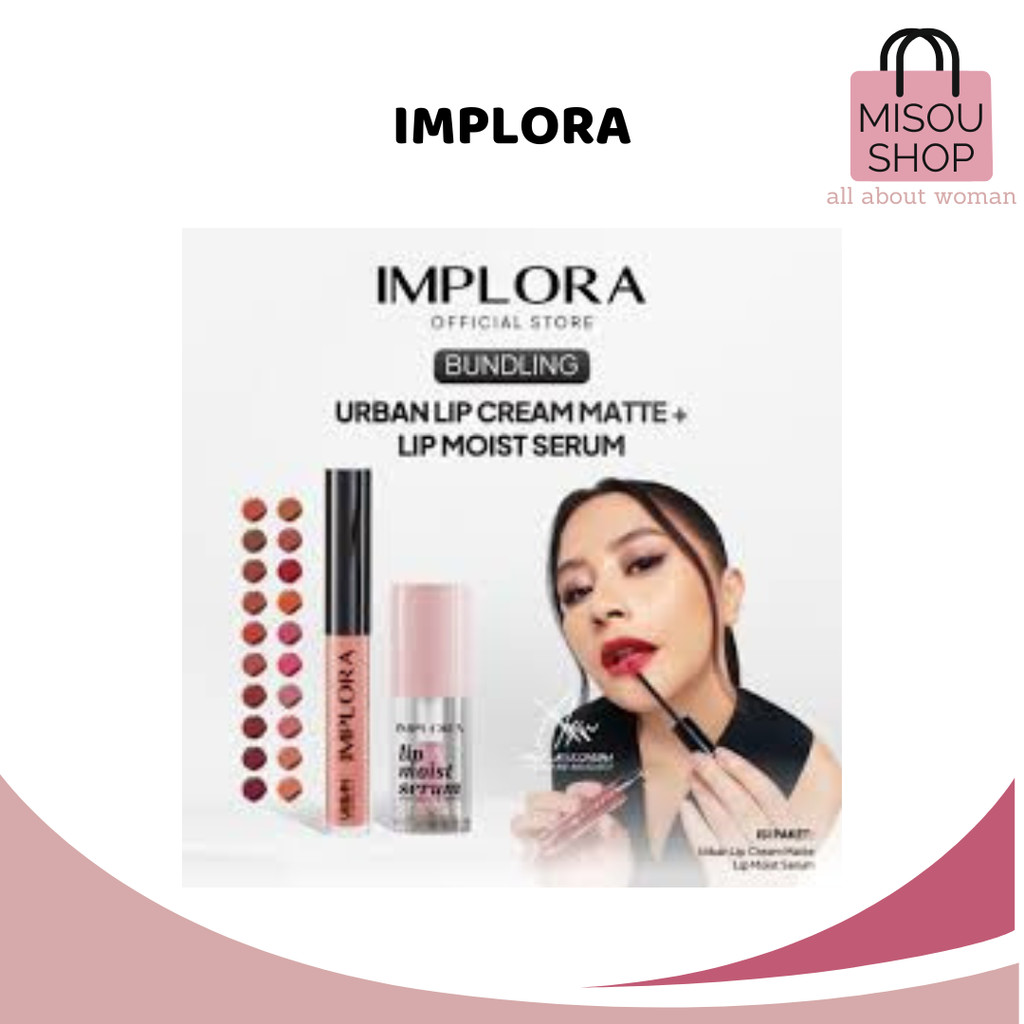 BUNDLING PAKET HEMAT//Lip Cream Implora + Lip Moist Serum Implora