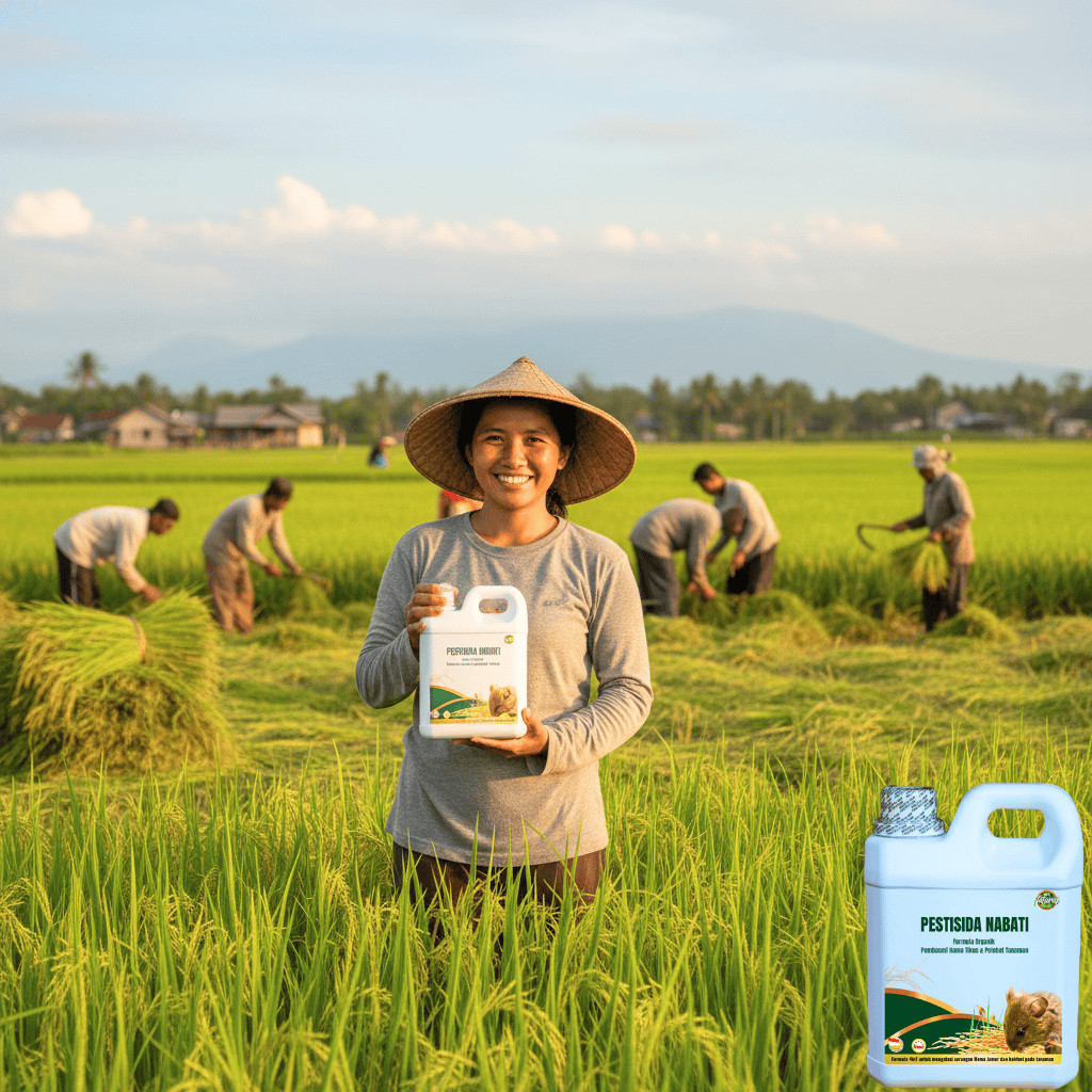 Pestisida Nabati Formula Organik 4in1- Pengendali Hama Tikus Padi Sawah 1L Plus ZPT Pestisida