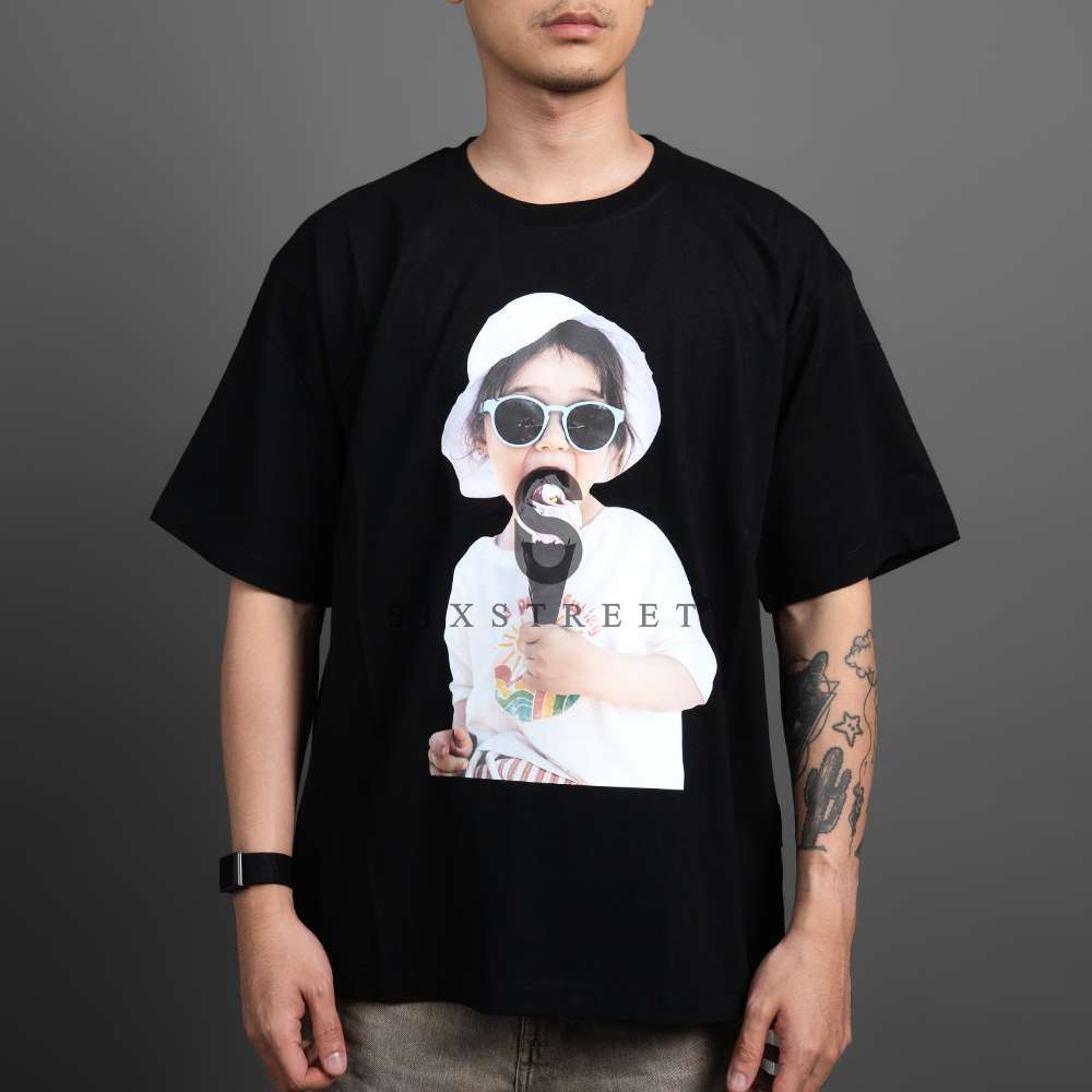 ADLV Tee Baby Face Ice Cream Baby Black