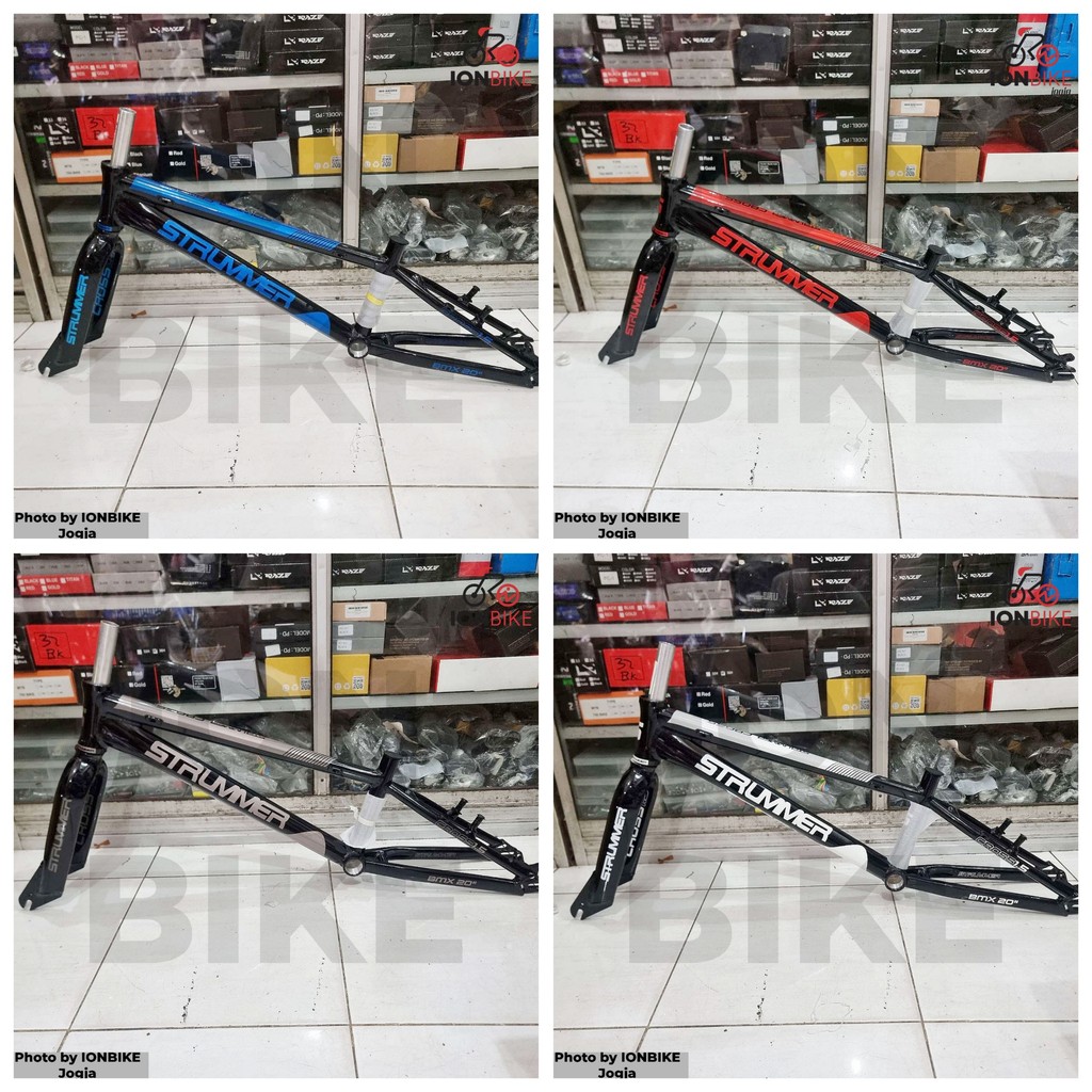 Frame BMX 20 Strummer CROSS Alloy FREE FORK 2 in 1 Bisa Vbrake Discbrake Inner Cable Frameset Sepeda