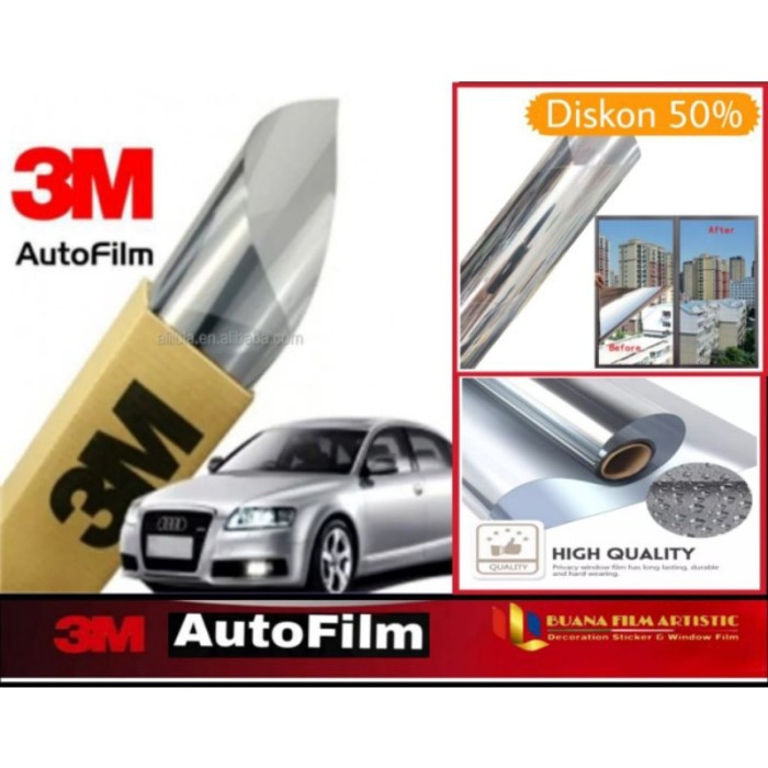 (angkasakulon) Kaca film 3M silver kaca film mobil 3M croome kaca film auto film