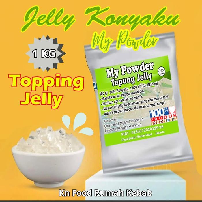 Tepung Jelly Powder 1 Kg- Jelly Konyaku bubuk Jelly Powder 1000 grm