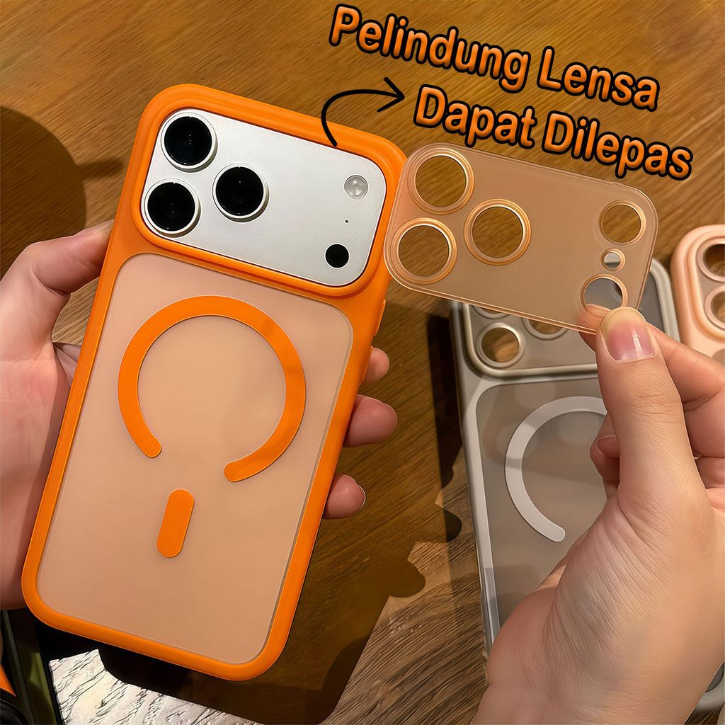 [2-in-1 Softcase Tembus Cahaya Lensa yang Dapat Dilepas] Cosmic Orange Premium Anti-fouling Lens Pro