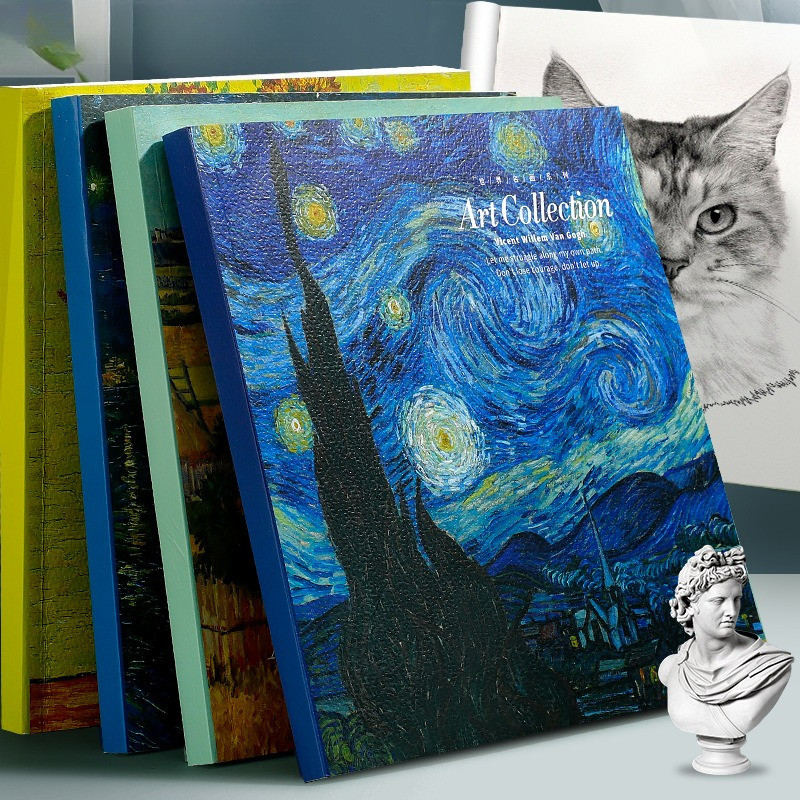 2026 New Van Gogh Oil Painting Style Creative Sketchbook 20k Student Blank Drawing Book Art Hand-pai