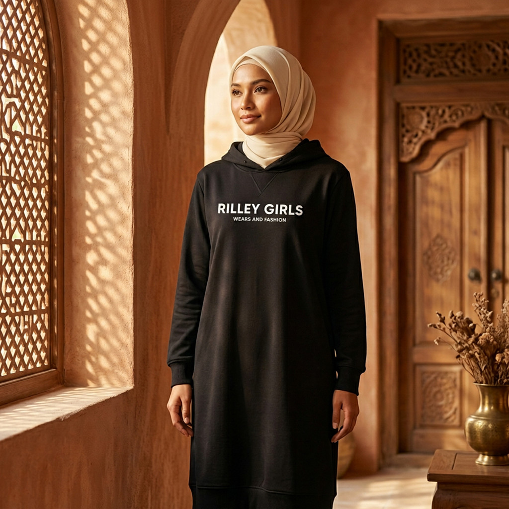 NEW RILLEY - Kaos Tunik Pansy Wanita | Sweter Cewek | Switer Sweeter Hoodie Kaos Baby Terry Cewek Te