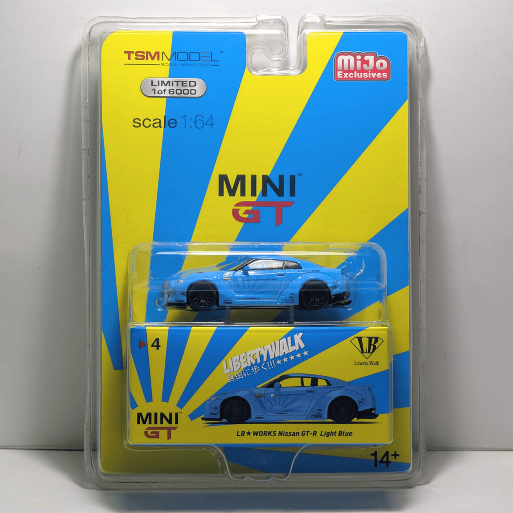 Mini GT LB Works Nissan GTR R35 Light Blue Type 1 Rear Wing Ver 2 LBWK Sealed Blister MGT00004 Mijo 