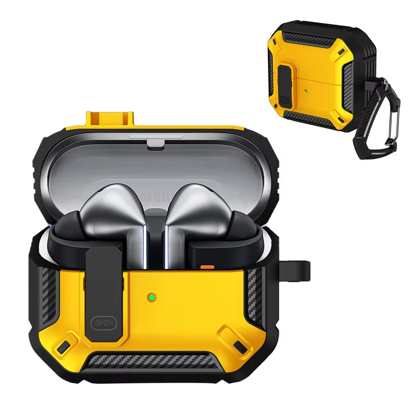 Secure Lock For Samsung Galaxy Buds3/Galaxy Buds 3 Pro Case Cover Carbon Fibre Drop Proof Headphone 