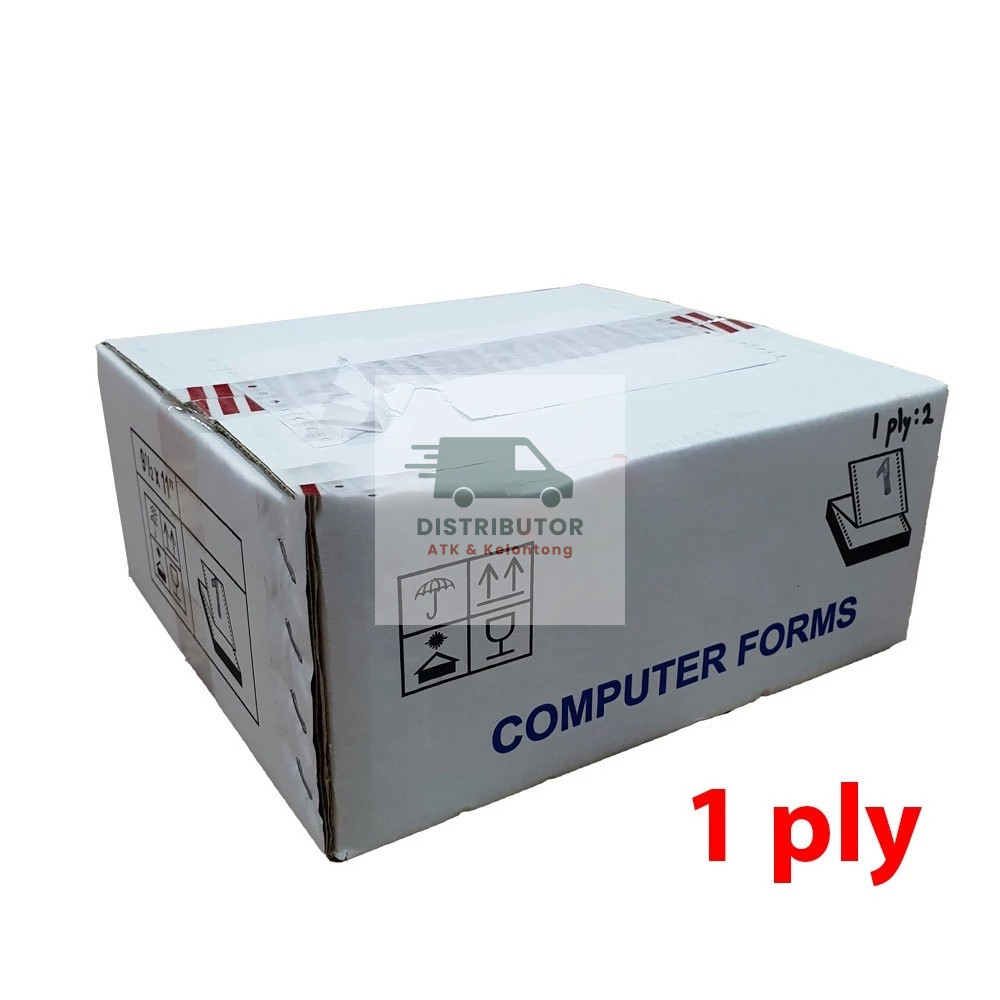 CONTINUOUS FORM 1 PLY Bagi 2 dan full 9.5 x 11" Kertas Computer NCR