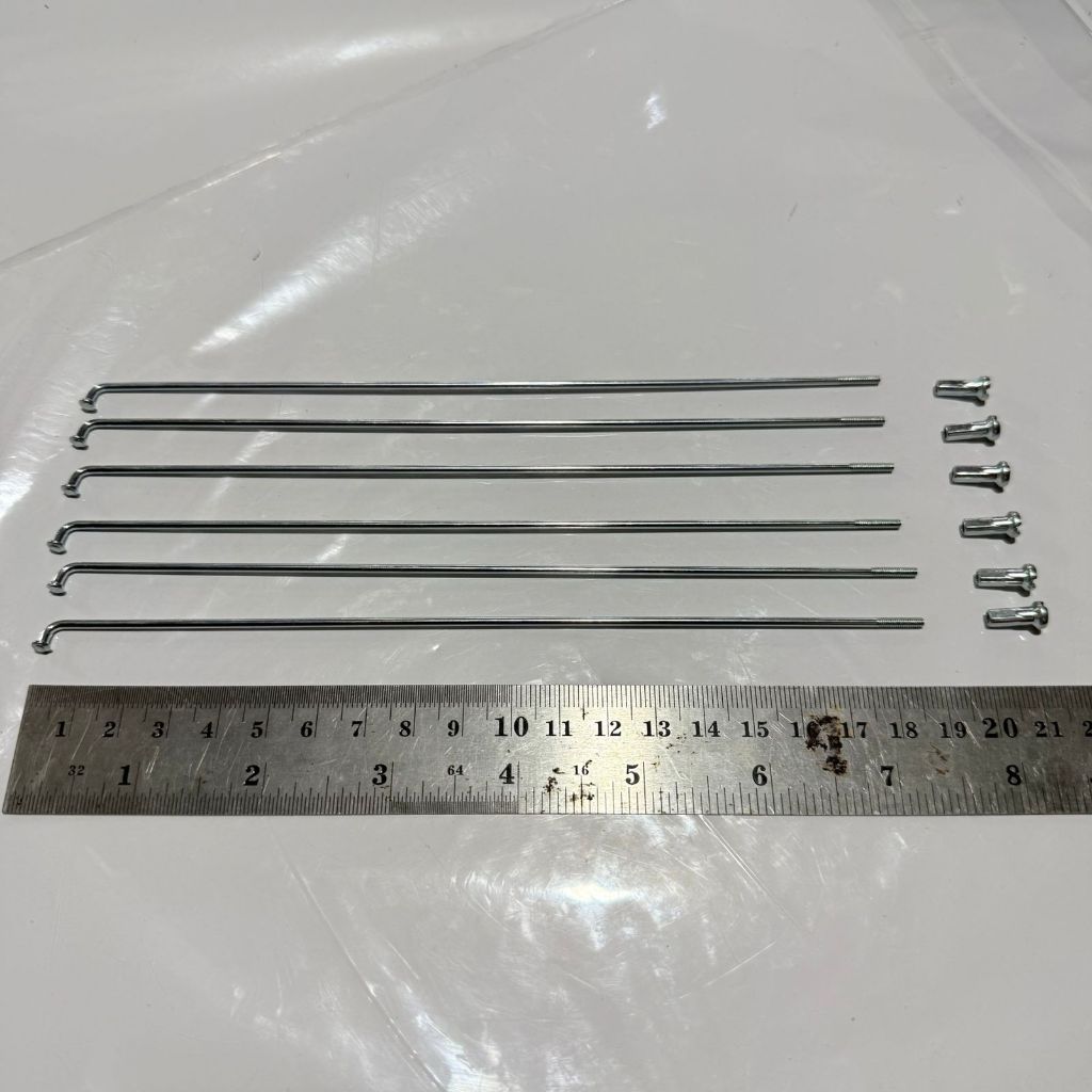 jari jari sepeda 20 silver murni velg lipat chrome 187 mm bmx set ban ruji spoke