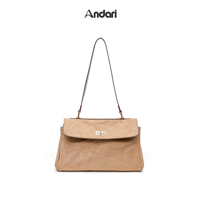 SEMAWA Bag By Andari Shoulderbag Tas Bahu Wanita Casual Terbaru AndariStore - SUEDE LATTE