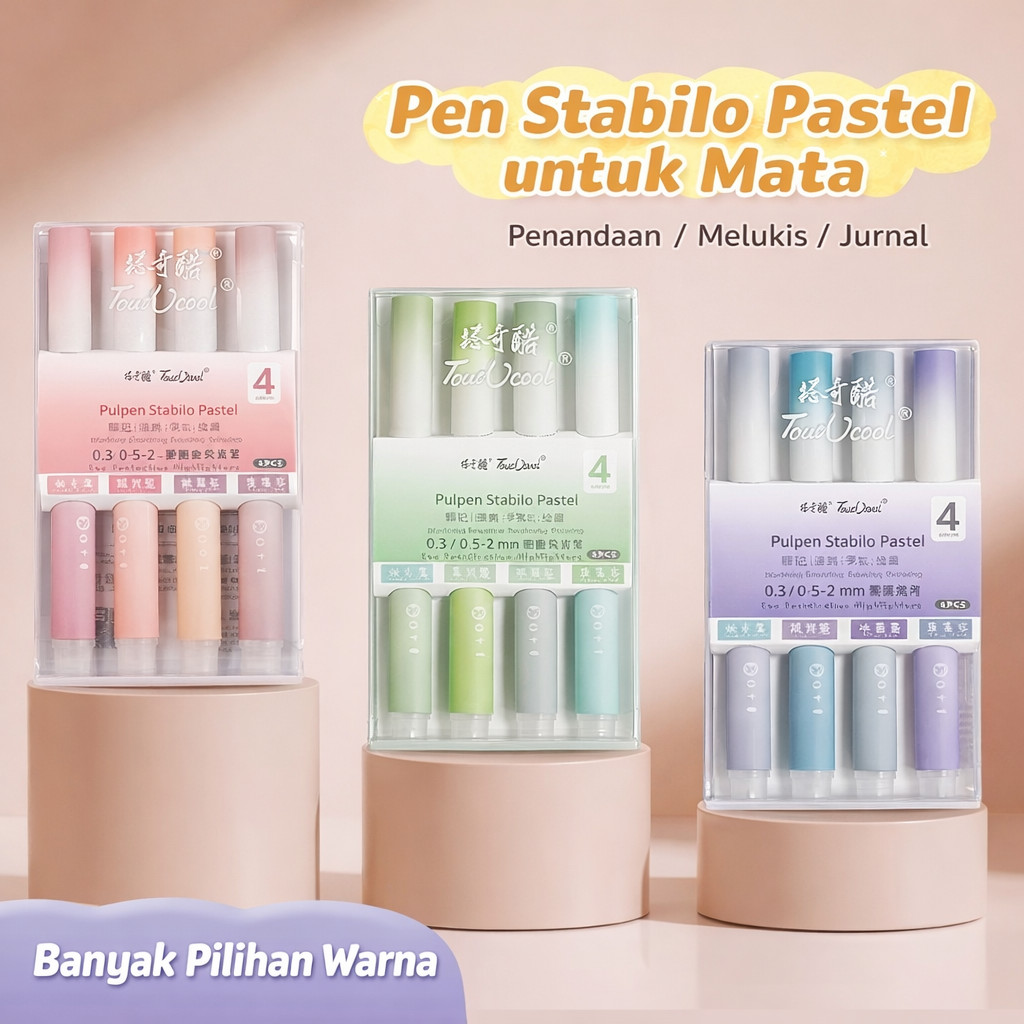 STABILO GRADUAL PASTEL / STABILO HIGHLITER GRADUAL I SET ISI 4PCS / 1 SET STABILO HIGHLITER WARNA PA