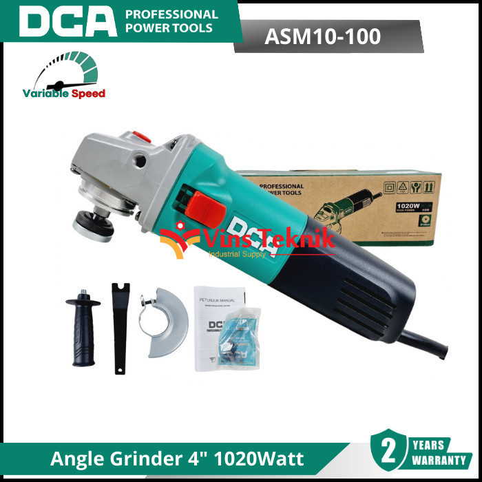 DCA ASM10-100 Mesin Gerinda Tangan Listrik Angle Grinder 4" 100MM 1020Watt ASM 10-100 VARIABLE SPEED