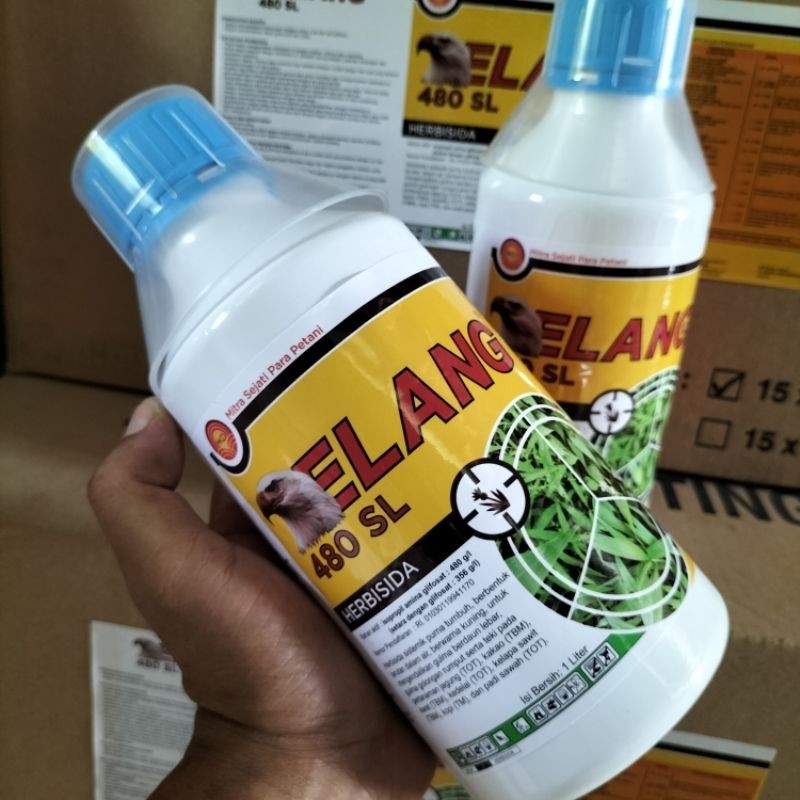 Obat Rumput Herbisida Elang 480 SL 1 Liter Pembasmi Rumput Tuntas Sampai Akar / Rumput Lulangan / Al