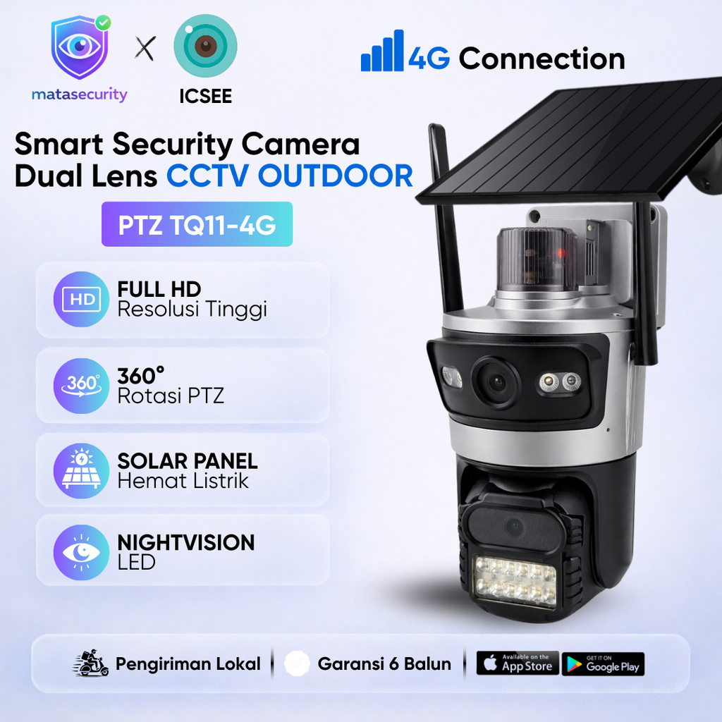 Thunderin PTZ IP Wifi Dual Camera Solar Panel  Smart Camera 2Mp CCTV ICSEE Two Away Audio Alarm CCTV
