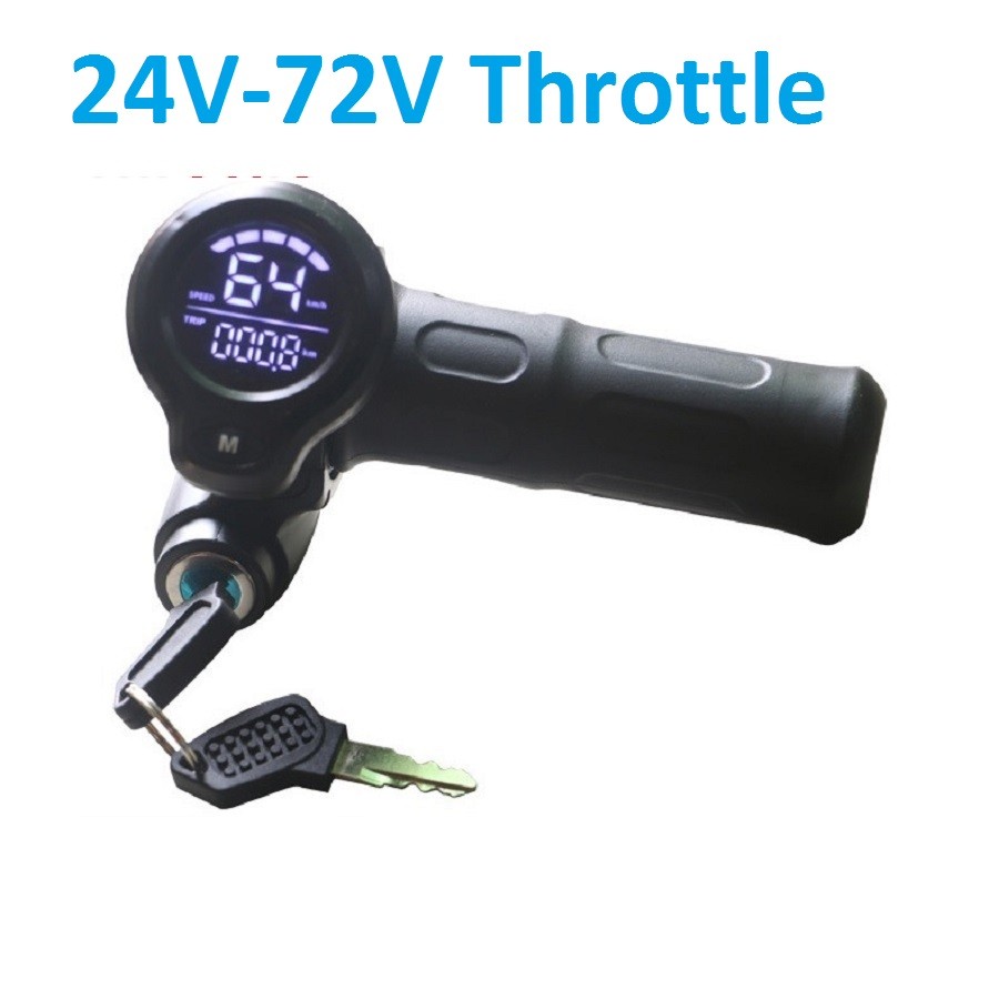 24V/36V/48V/60V/72V Throttle  Twist Handle with Speed Display Throttle  For Electric Scooter E-Bike 