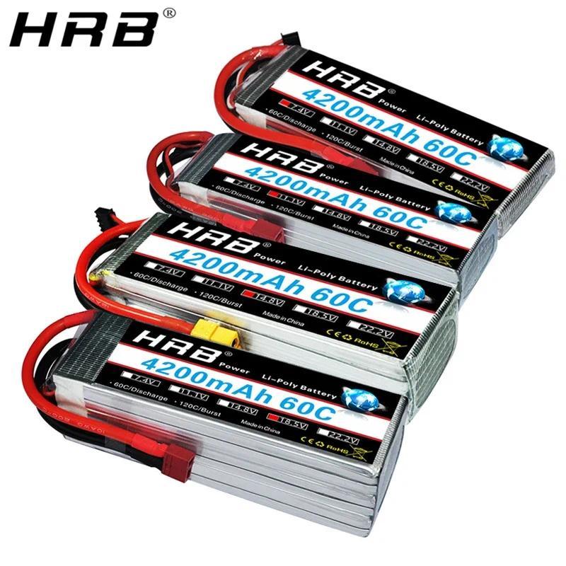 HRB 4200mah Lipo Battery 14.8V T Deans 7.4V 11.1V 2S 3S 18.5V 22.2V 4S 5S 6S XT60 RC Quadcopter FPV 