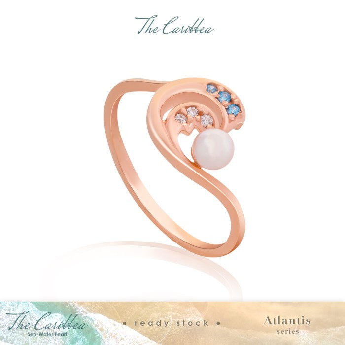 Cincin Mutiara Emas The Caribbea - Atlantis Series Wave Ring