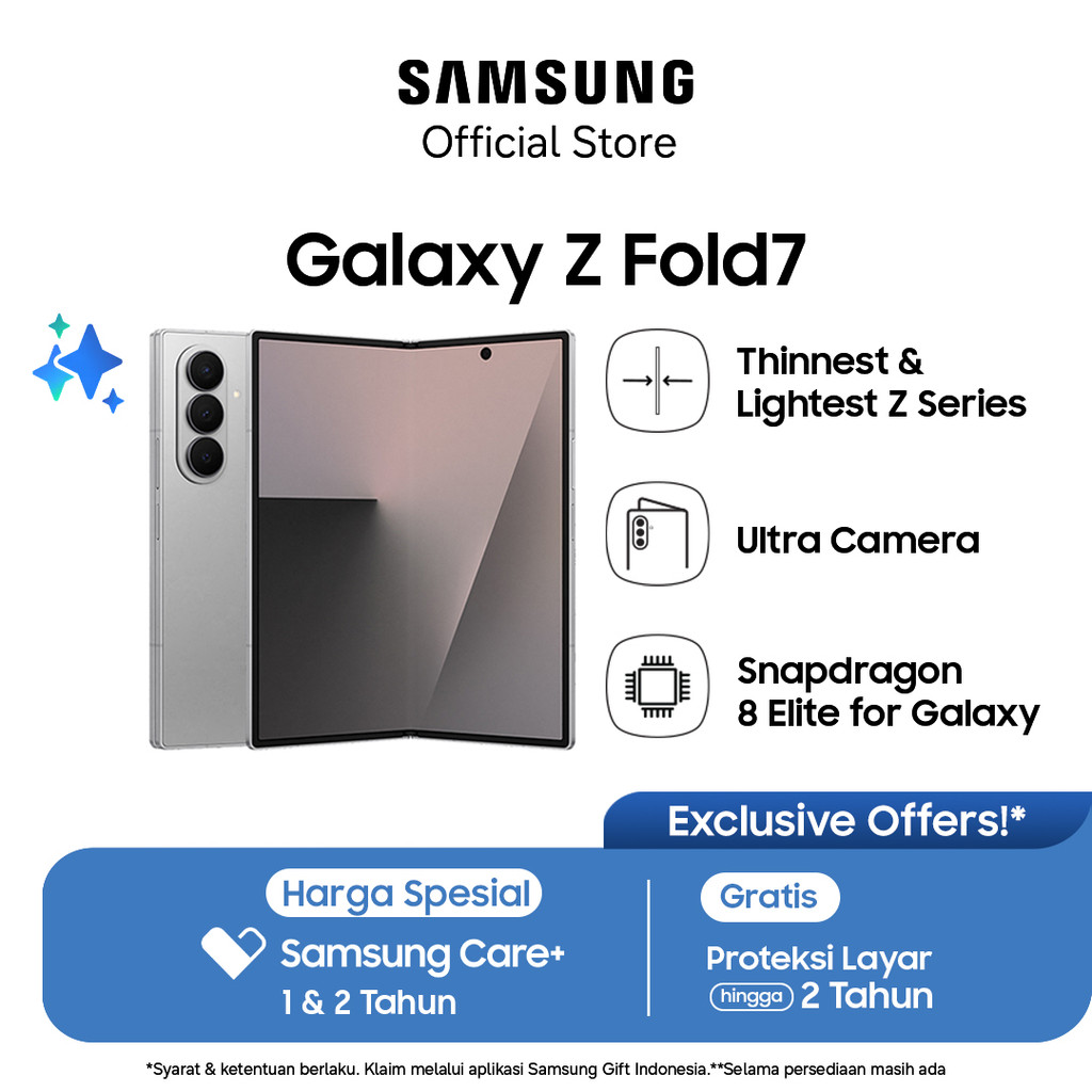 Samsung Galaxy Z Fold7 12/512GB - Silver Shadow | Hp Lipat AI | Kamera 200MP