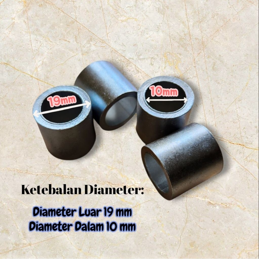 Bosh As Besi (Bushing Besi) Diameter Luar 19 Mm Diameter Dalam 10 Mm