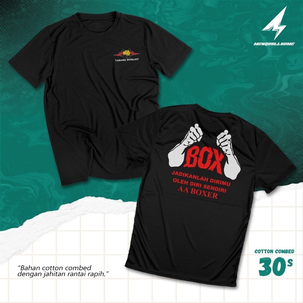 Kaos AA Boxer Tarung Derajat Cotton Combed 24S - Kaos Custom Mengballhome