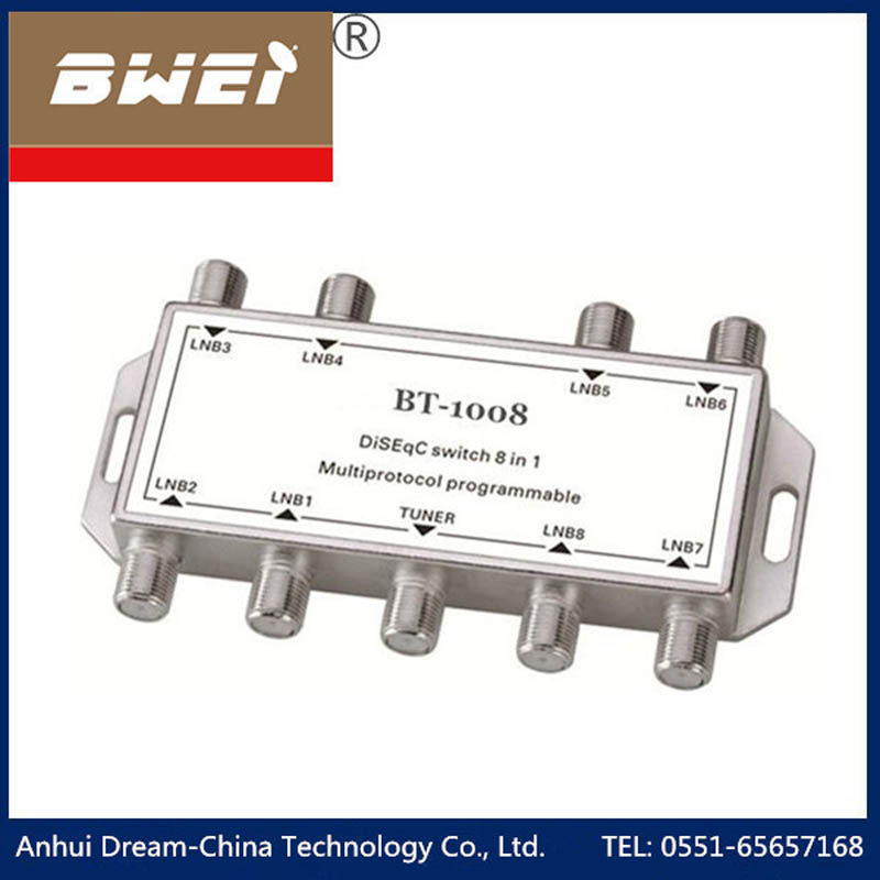High gital Ready SEqC Swit 8x1 Multiswit For Wideband Satellite Receiver 950-2400MHz SEqC2.0 Swit FT