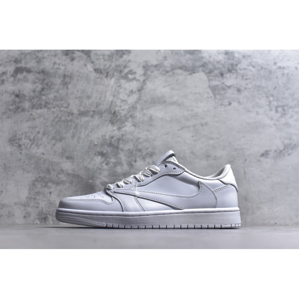 TRAV1S SC0TT A1R J0RDAN AJ1 Low  SP TS Sepatu basket olahraga high end asli low top barb putih murni