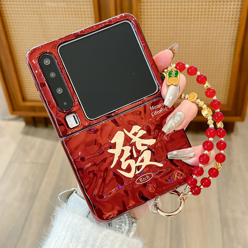 Casing ponsel lipat untuk Huawei Pura X Merah Tua Fortune Koi Gelang casing ponsel TPU keras