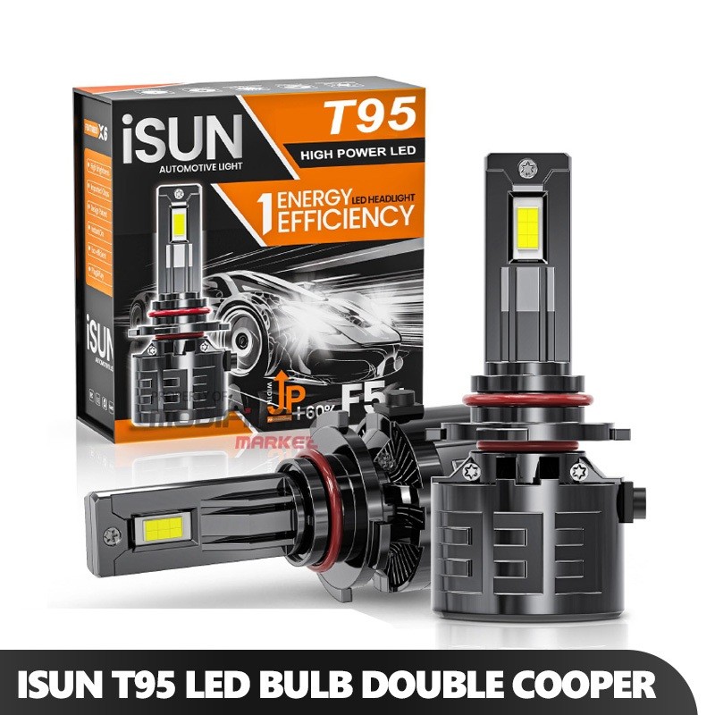 Lampu Utama Mobil Foglamp Double Cooper Tube ISUN T95 H4/H11/HB4/H1/H7 DC9-36V/170W | J6