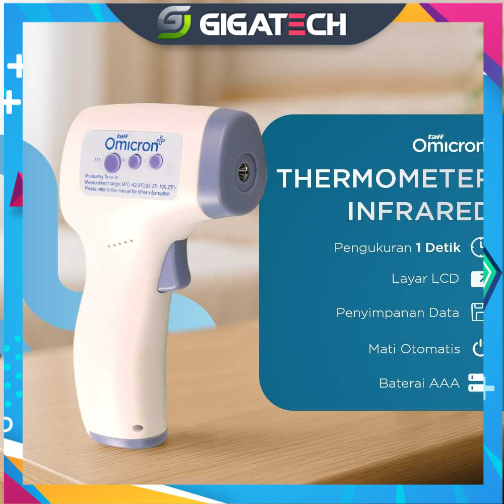 Alat Termometer Suhu Badan Digital Thermogun Infrared Memory Pengukur Suhu Tubuh Otomatis