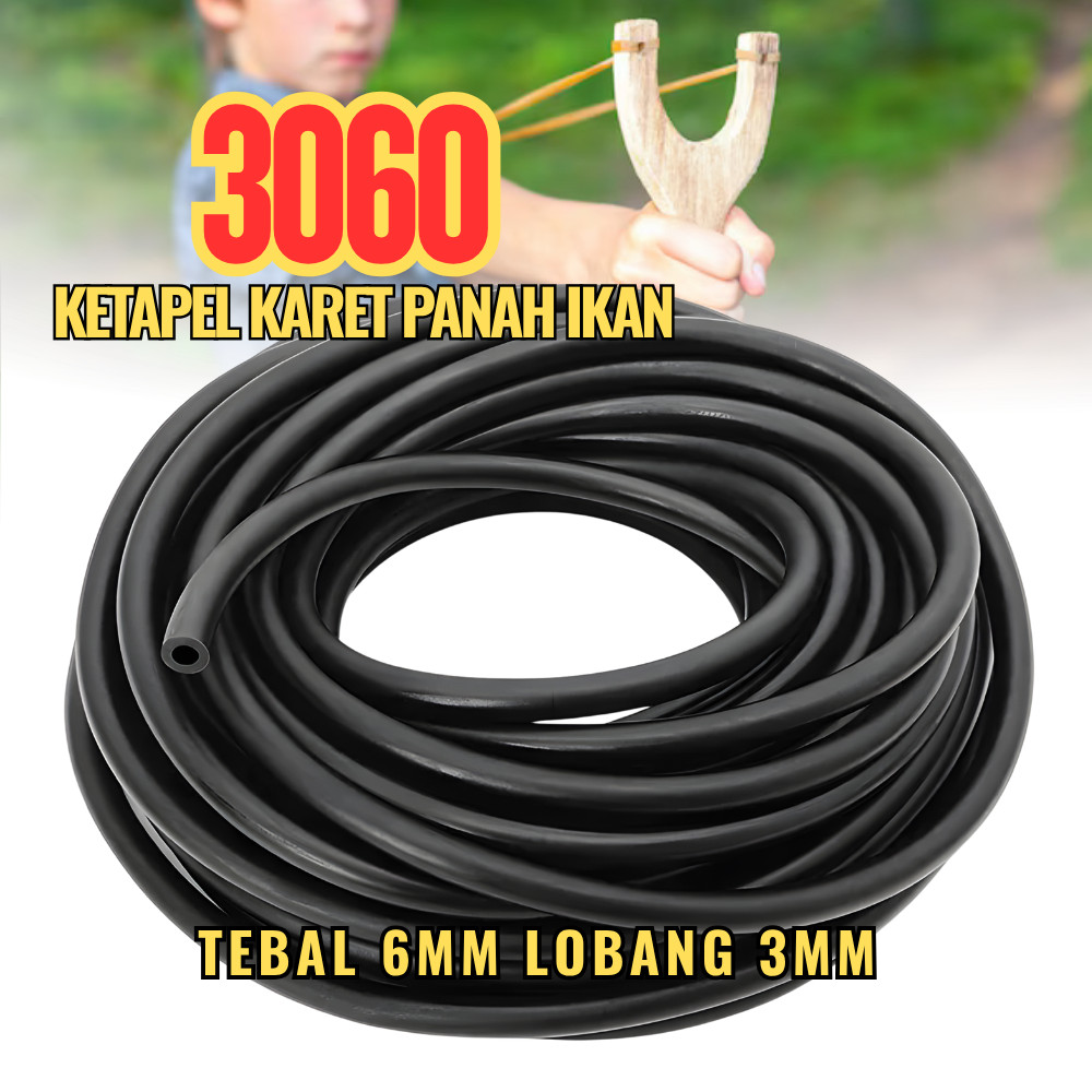 Karet Panah Ikan 3060 Speargun 6mm Lobang 3mm Ketapel Panah Tebal Slingshot Rubber Tube Elastis Late