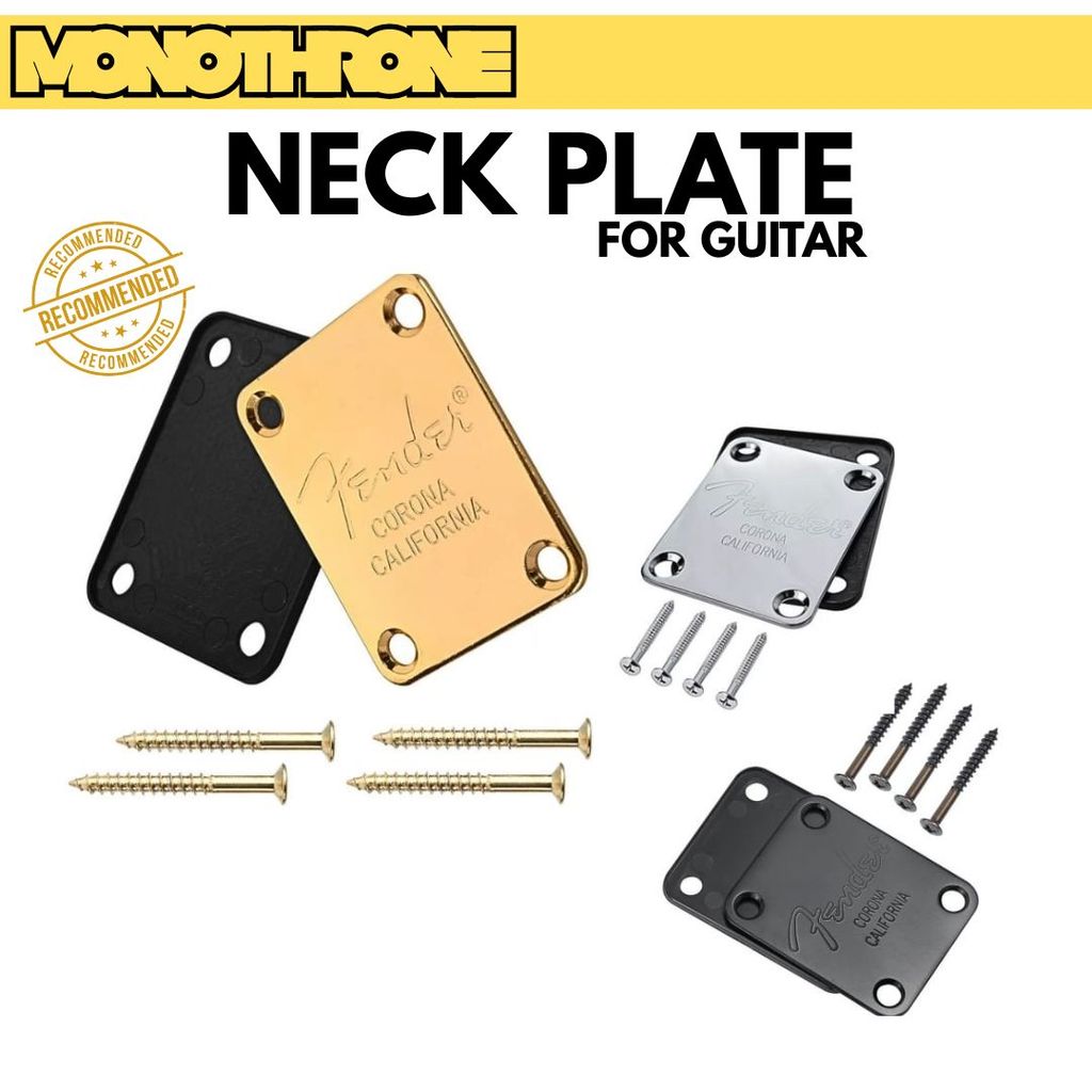 Neck Plate Gitar Fender Plat Neck Gitar Elektrik Neck Joint Plate Fender California Corona Plat Join