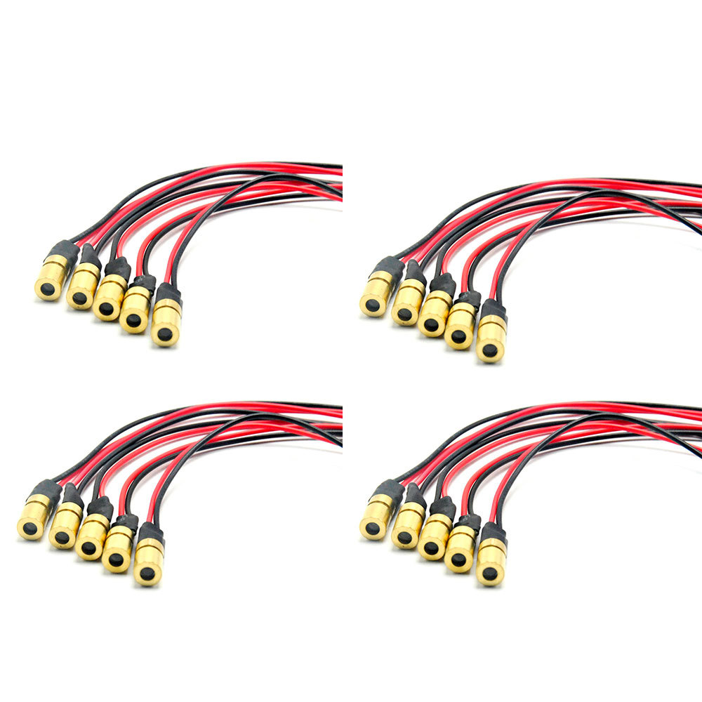 20pcs Mini IR Infrared Laser Dot Diode 780nm 3mW 3V Module 6x10mm with 6x10mm Brass Housing