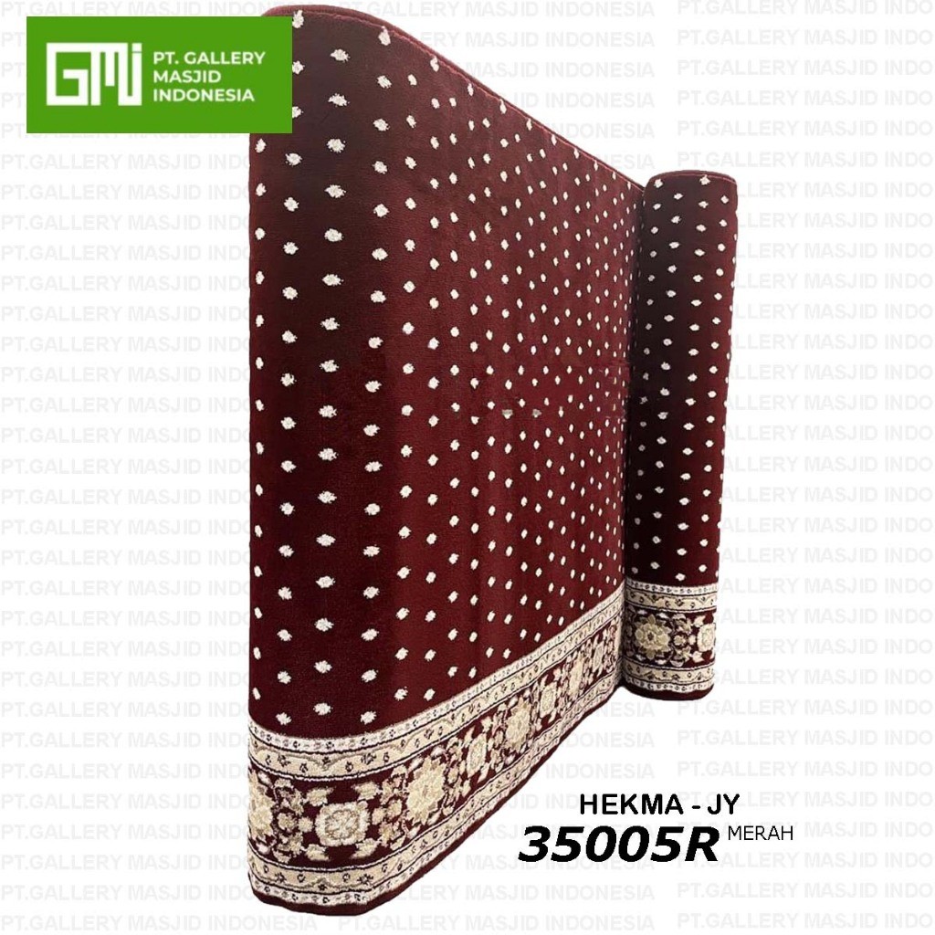 Karpet Sajadah Masjid Meteran Hekma Warna Merah / Sajadah Karpet Mesjid Roll