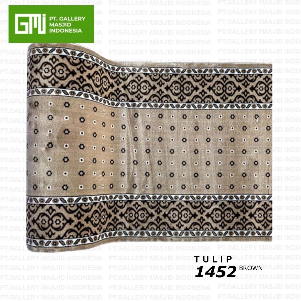 Karpet Masjid Turki Tulip Tebal  12mm  Warna Krem /  Sajadah Mesjid Roll