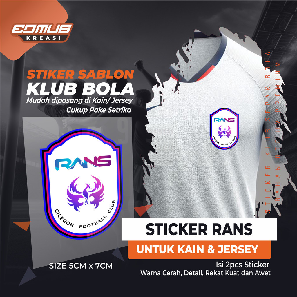 Sticker RANS FC | untuk Kain, Kaos & Jersey