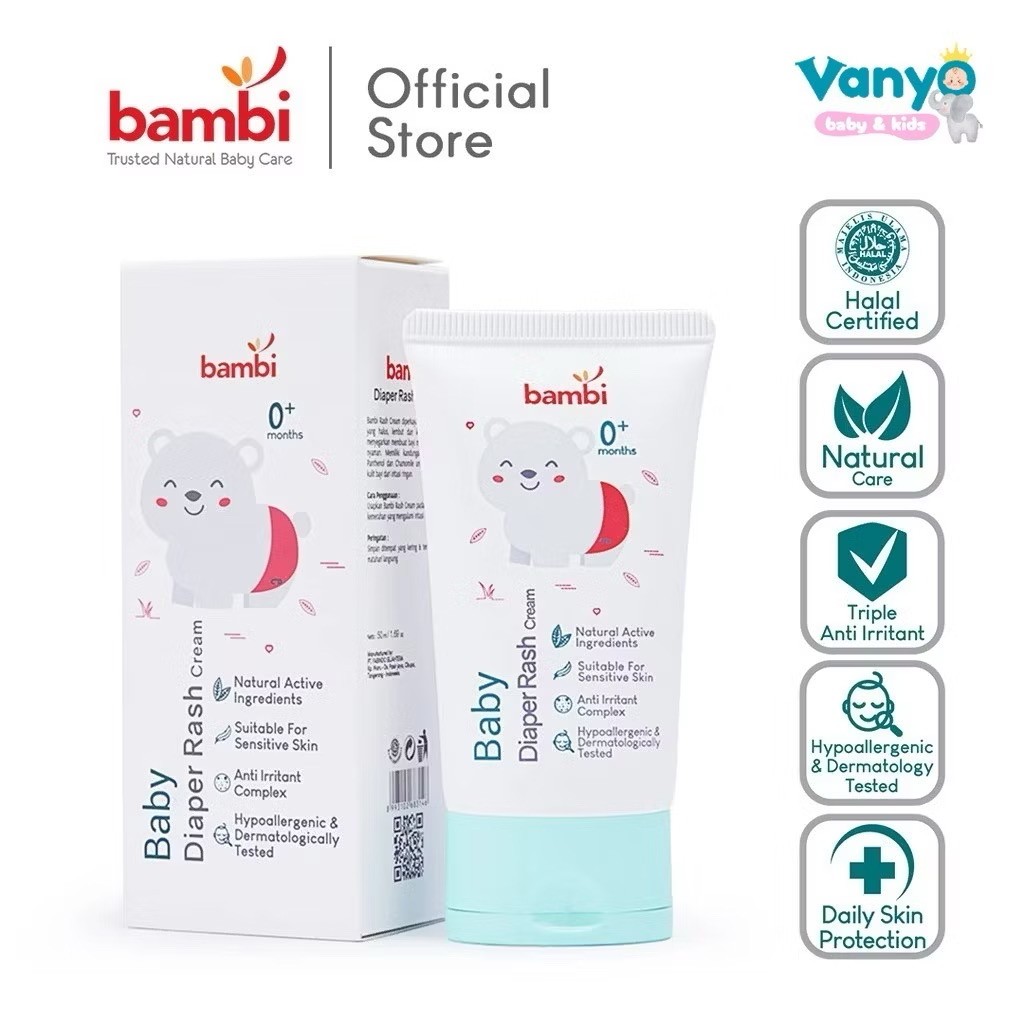 BAMBI - DIAPER RASH CREAM - CREAM KEMERAHAN ANAK - KRIM BAYI - KRIM GATAL-GATAL BAYI - KRIM RUAM POP